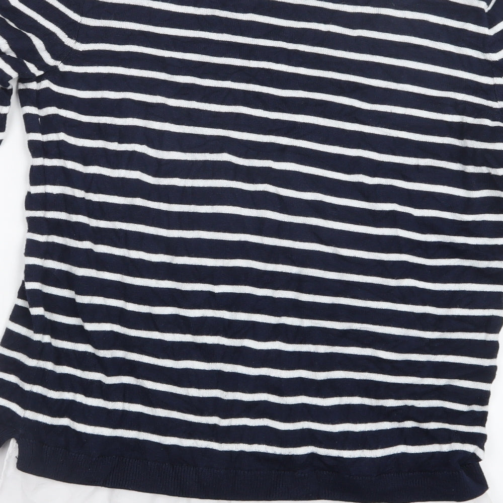 George Womens Blue Striped Knit Pullover Jumper Size 10