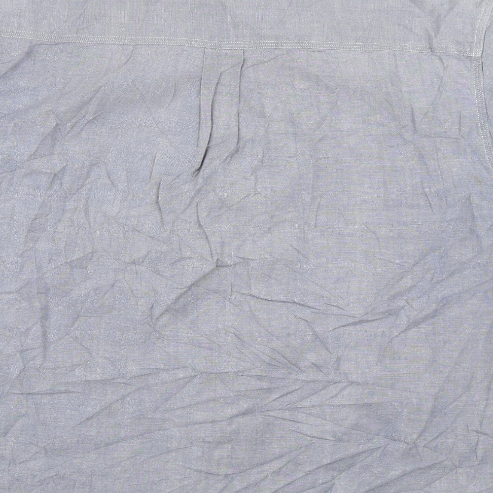 Haggar Mens Blue Button-Up Size L