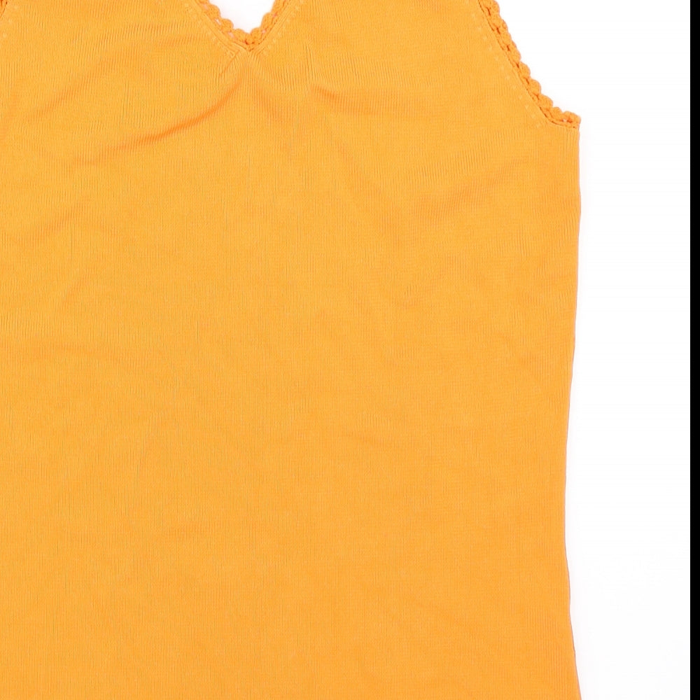 New Sensation Womens Orange Basic Tank Size L