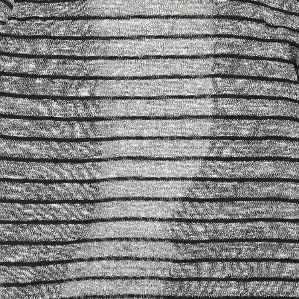 Peacocks Womens Silver Striped Cardigan Jumper Size M