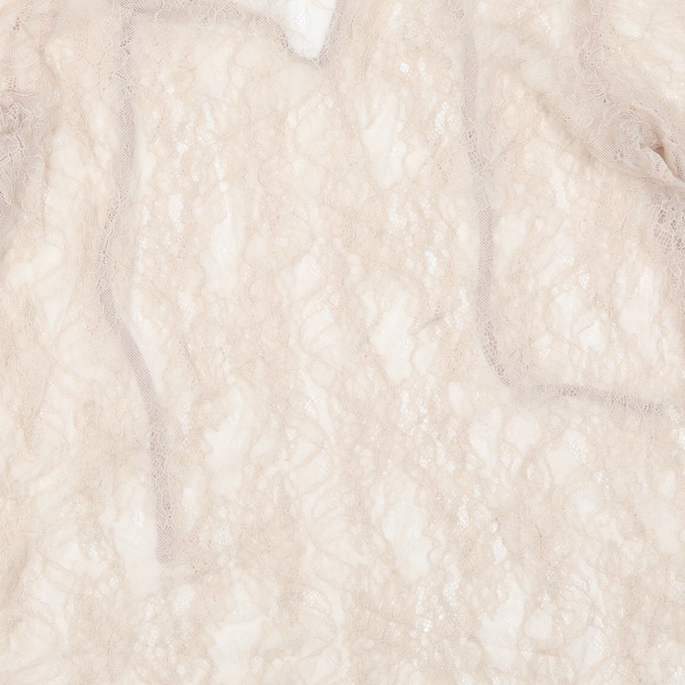 NEXT Womens Beige Lace Basic Blouse Size 12