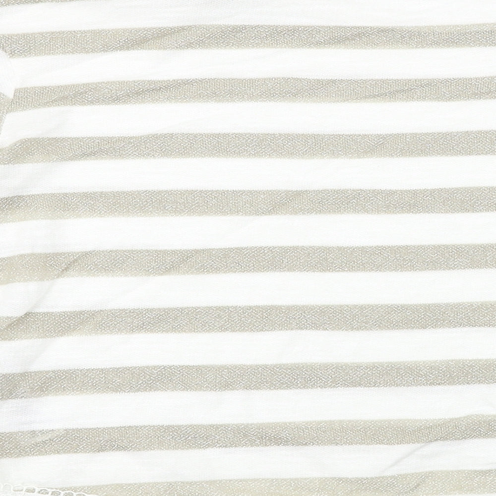Dorothy Perkins Womens Beige Striped Pullover Jumper Size 14