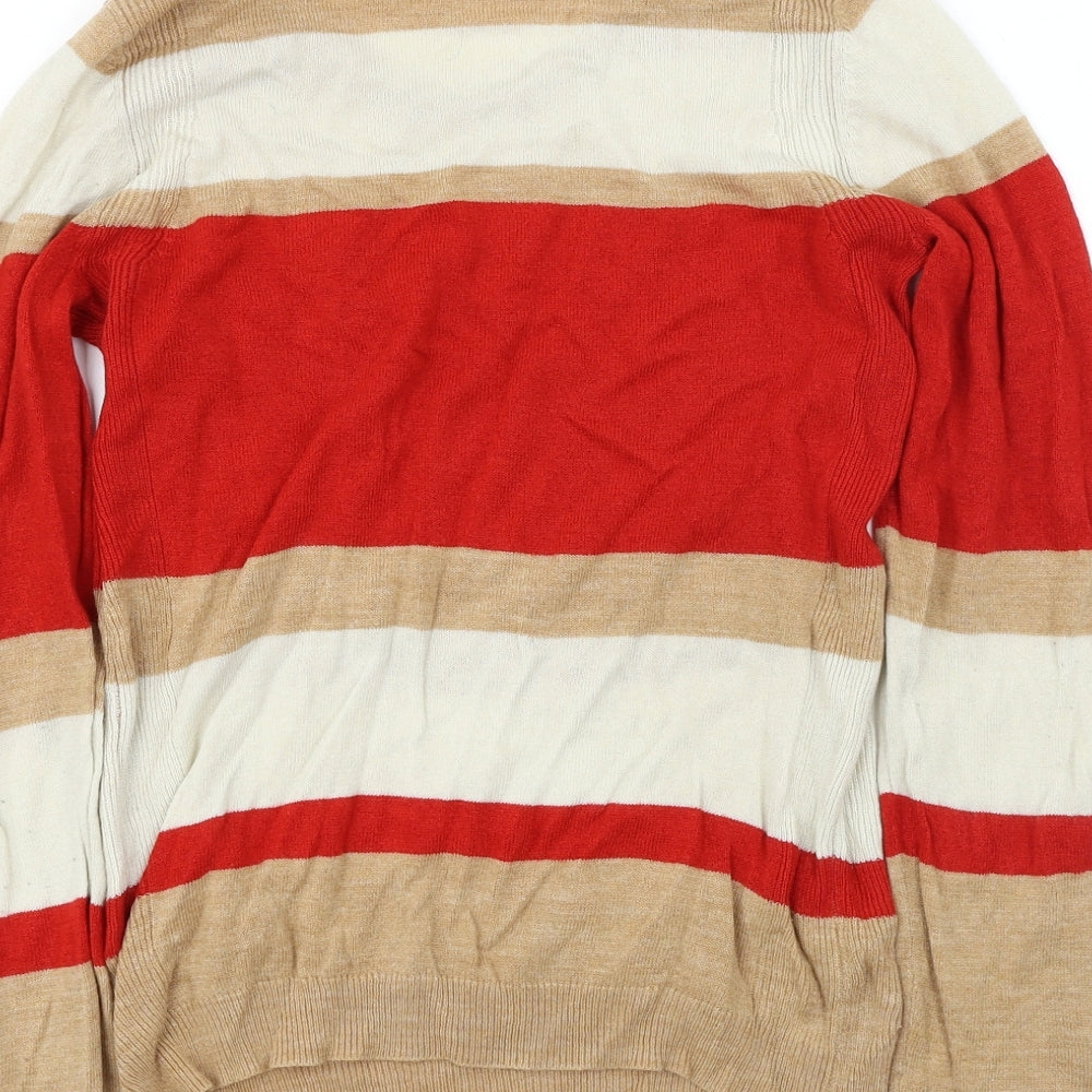 Marks & Spencer Womens Brown Striped Pullover Jumper Size 8