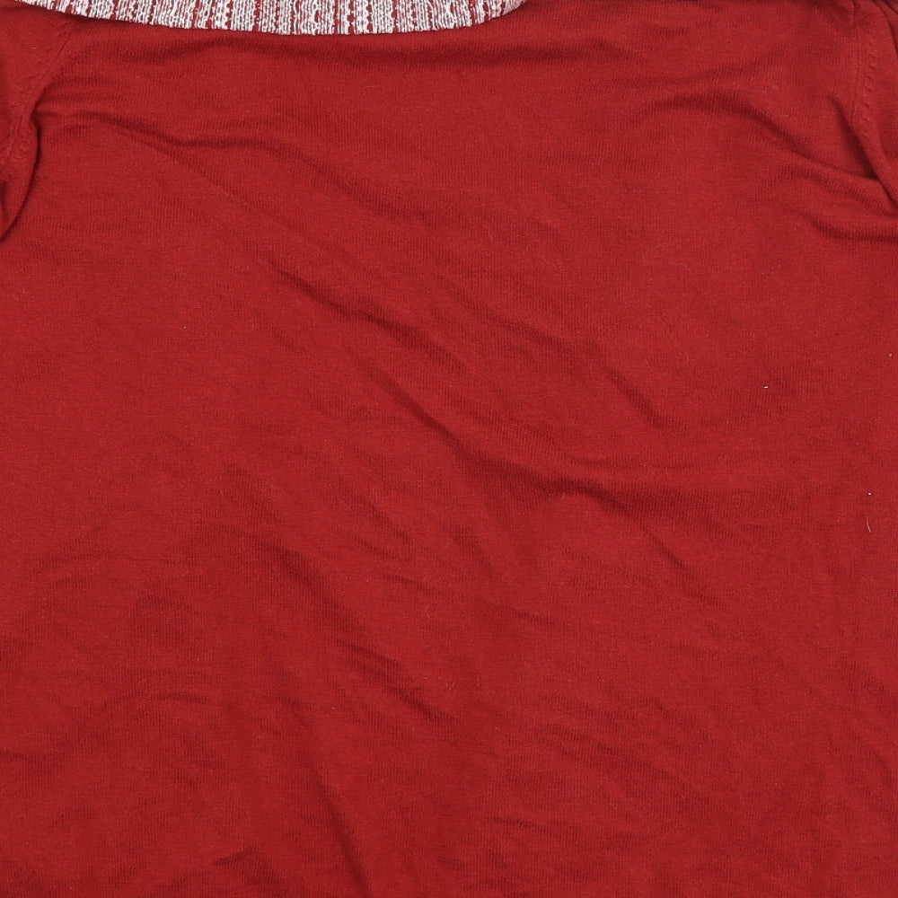 G3000 Womens Red Cardigan Jumper Size M