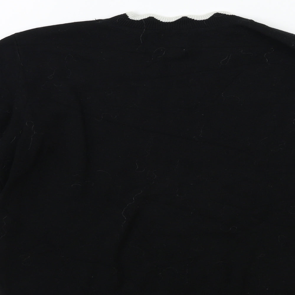 H&M Womens Black Knit Pullover Jumper Size XS