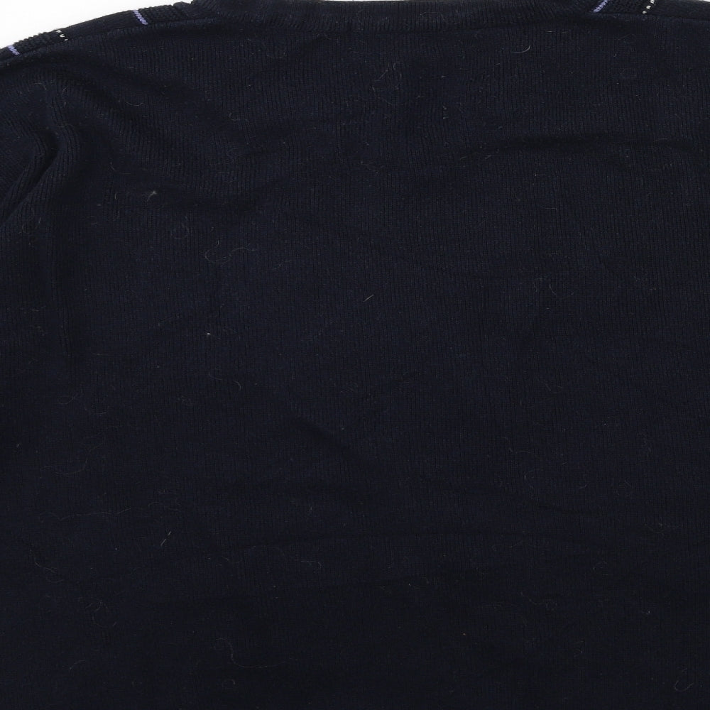 Carson Mens Blue Knit Pullover Jumper Size M