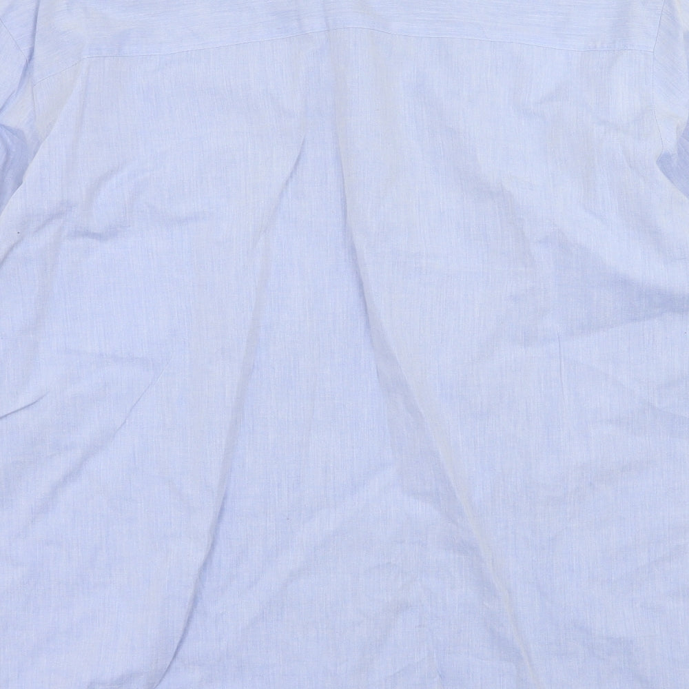 Le Comte Mens Blue Button-Up Size 14
