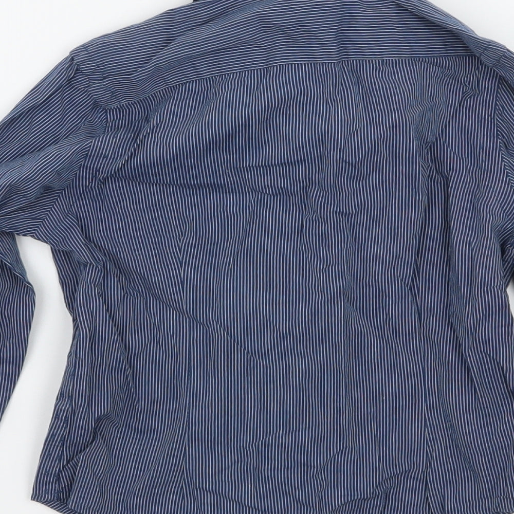 George Boys Blue Striped Basic Button-Up Size 2-3 Years