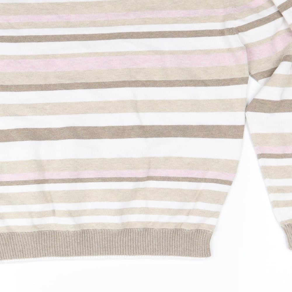 River Island Womens Beige Striped Knit Pullover Jumper Size M