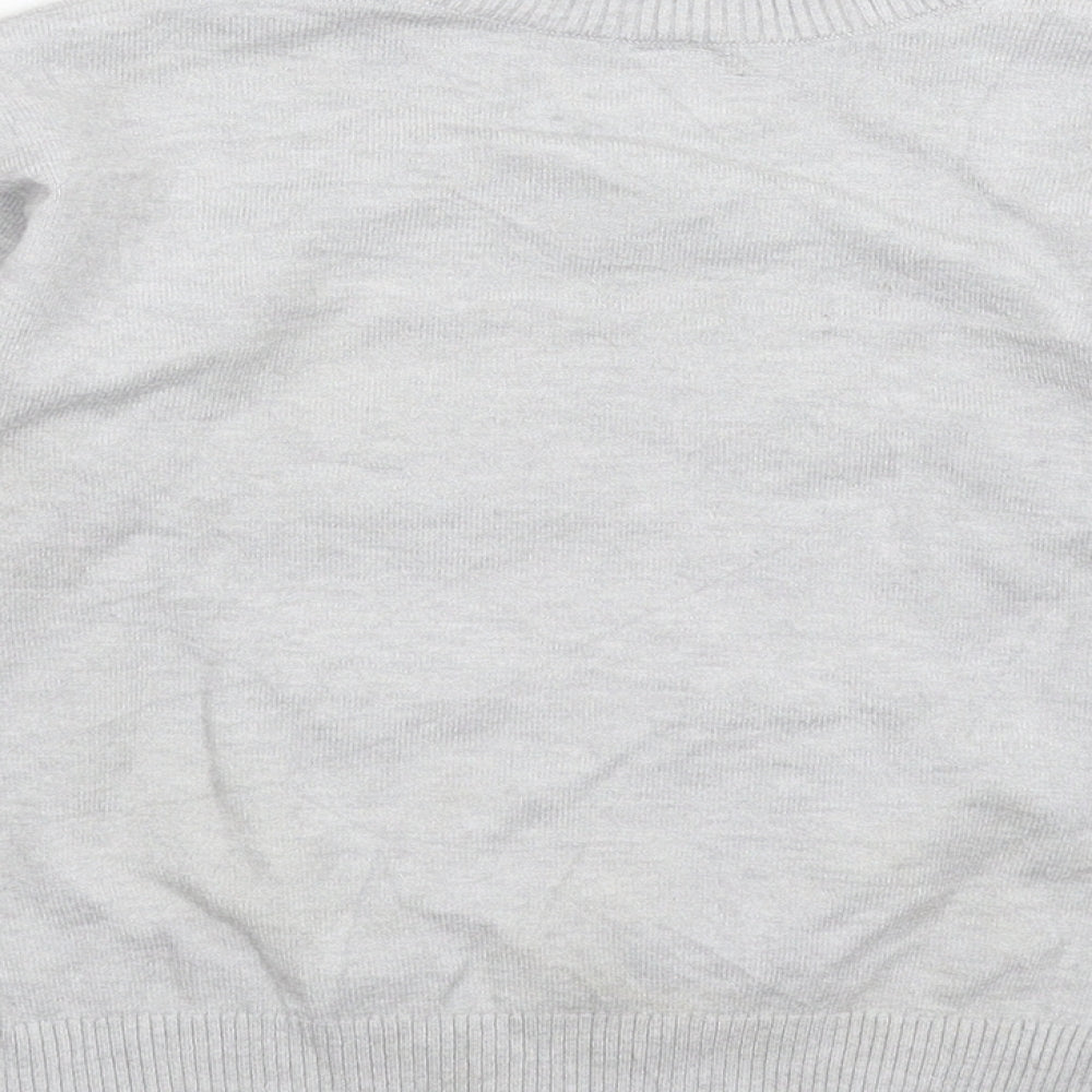 Preworn Girls Grey Knit Pullover Jumper Size 6 Years