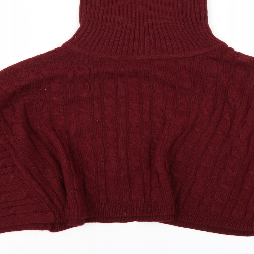 Shien Womens Red Fair Isle Shrug Jumper Size L