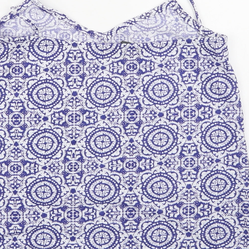 Primark Womens Blue Geometric Basic Tank Size 6