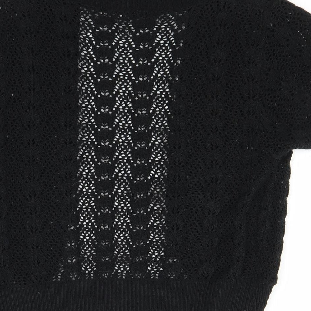 Monique Lhuillier Womens Black Shrug Jumper Size S