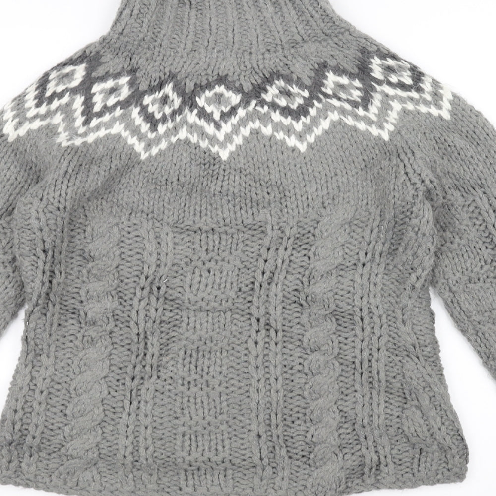 ALS Womens Grey Knit Jacket Coatigan Size 10