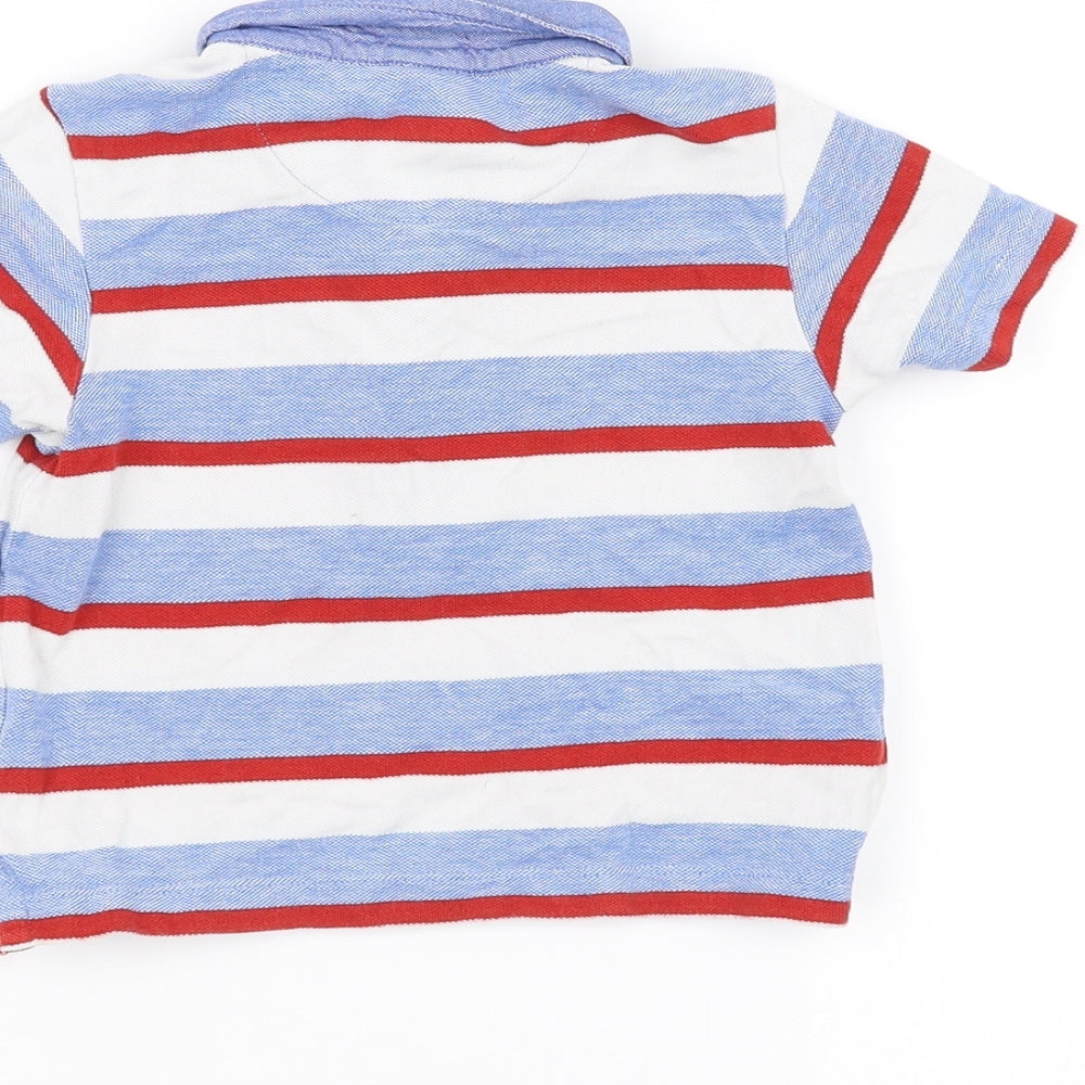 Mini Club Baby White Striped Basic Polo Size 12-18 Months