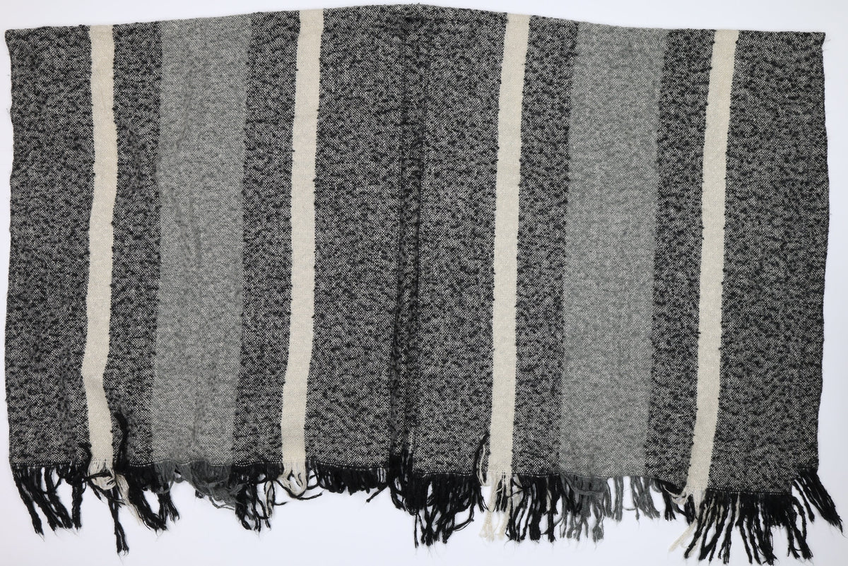 Preworn Unisex Black Striped Shawl/Wrap