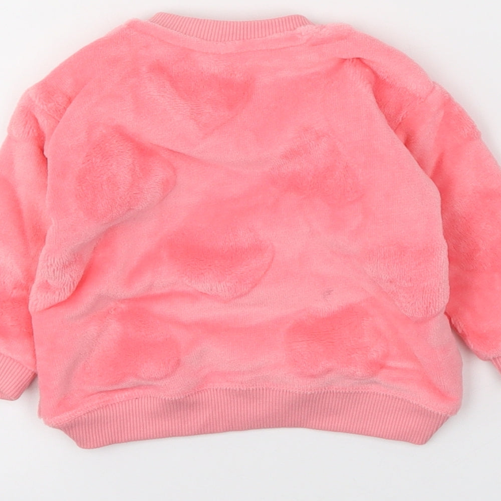 H&M Girls Pink Pullover Jumper Size 6-9 Months