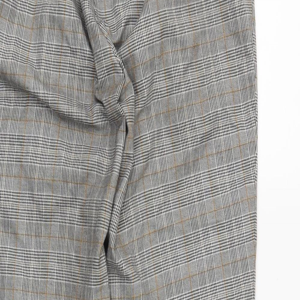 newlook Womens Green Plaid Trousers Size 10 L24 in