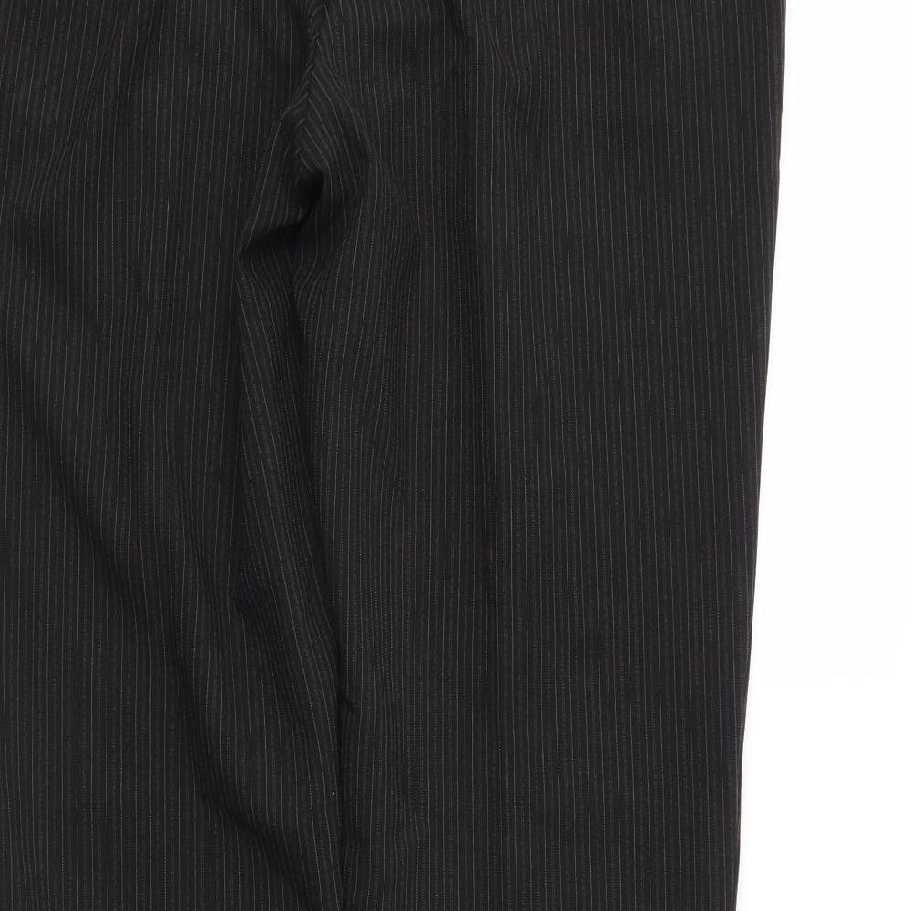 Papaya Womens Black Striped Trousers Size 12 L29 in