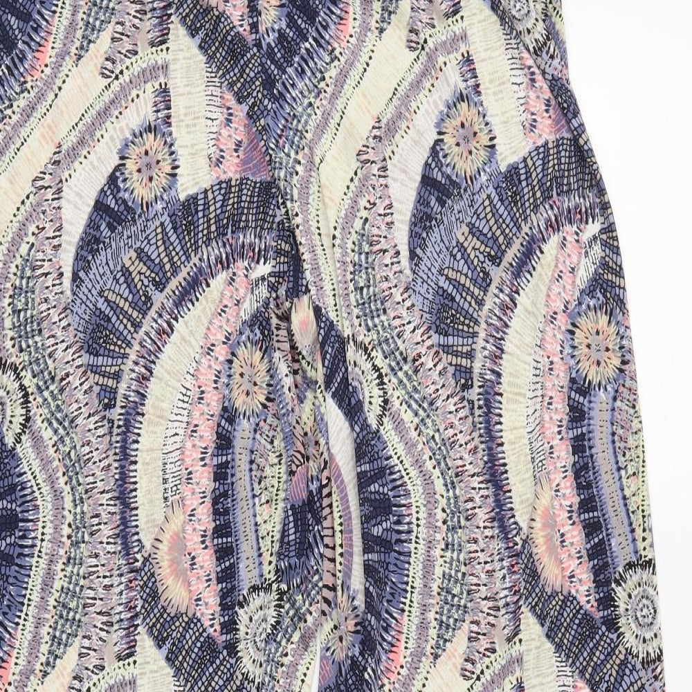 Preworn Womens Blue Geometric Cropped Trousers Size S L29 in