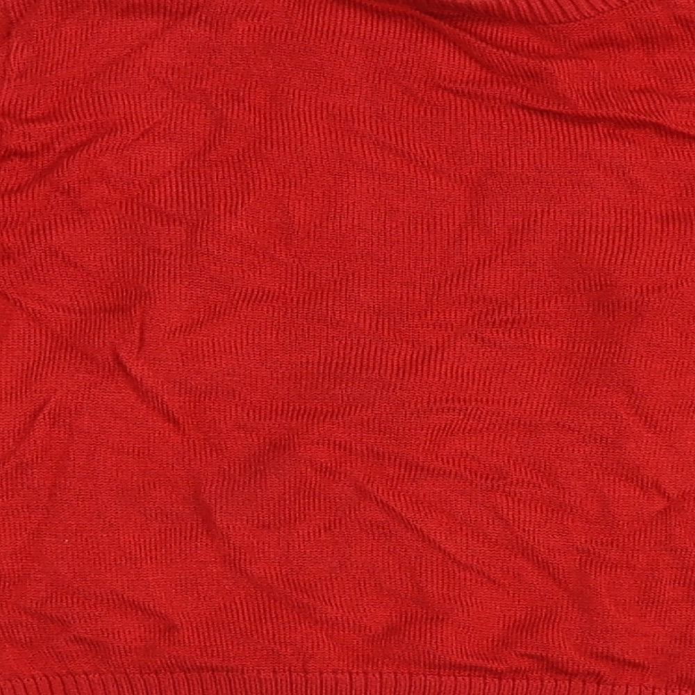 M&Co Girls Red Knit Pullover Jumper Size 2-3 Years - Winter Penguin