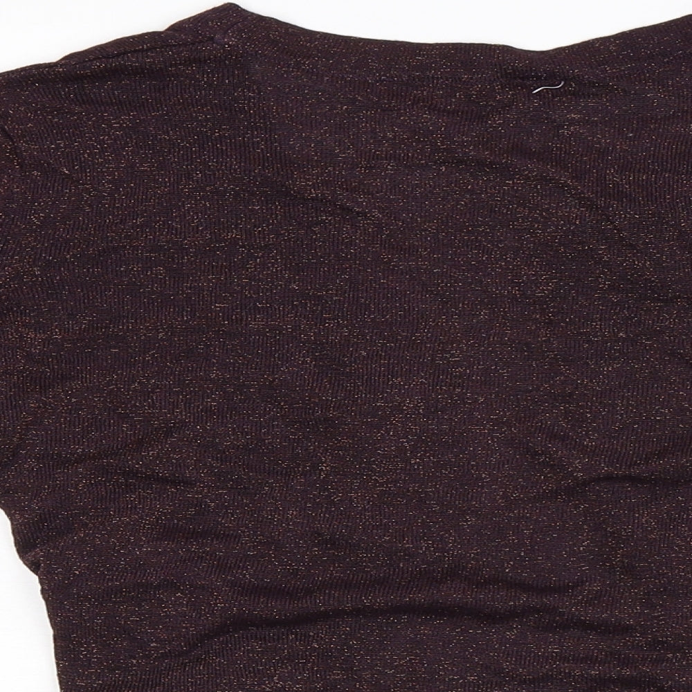 Preworn Womens Purple Knit Basic Blouse Size S - Bolero Style