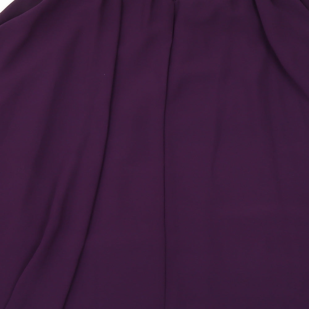 Krisp Womens Purple Tunic Blouse Size L
