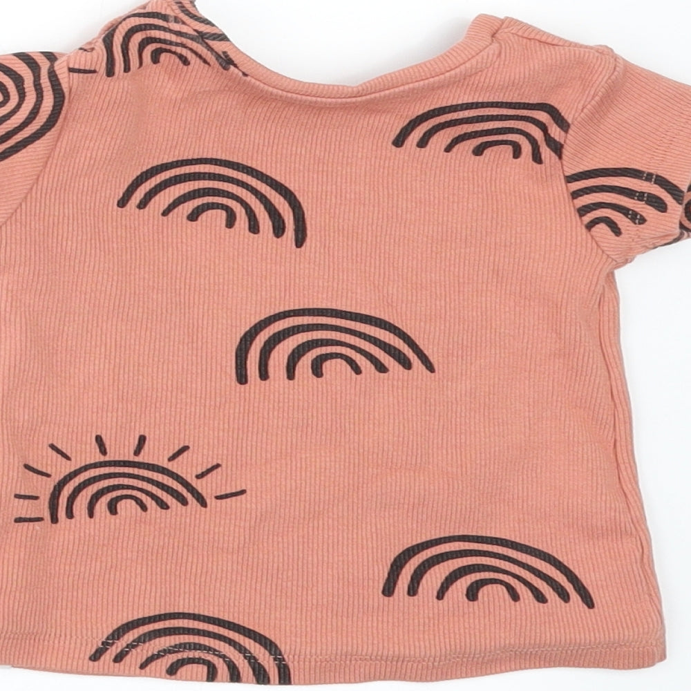 Primark Girls Orange Basic T-Shirt Size 6-9 Months