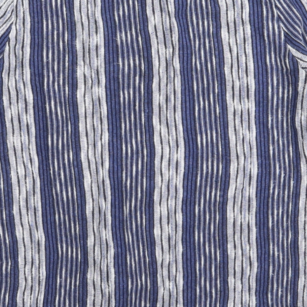 W5 Womens Blue Striped Basic T-Shirt Size M