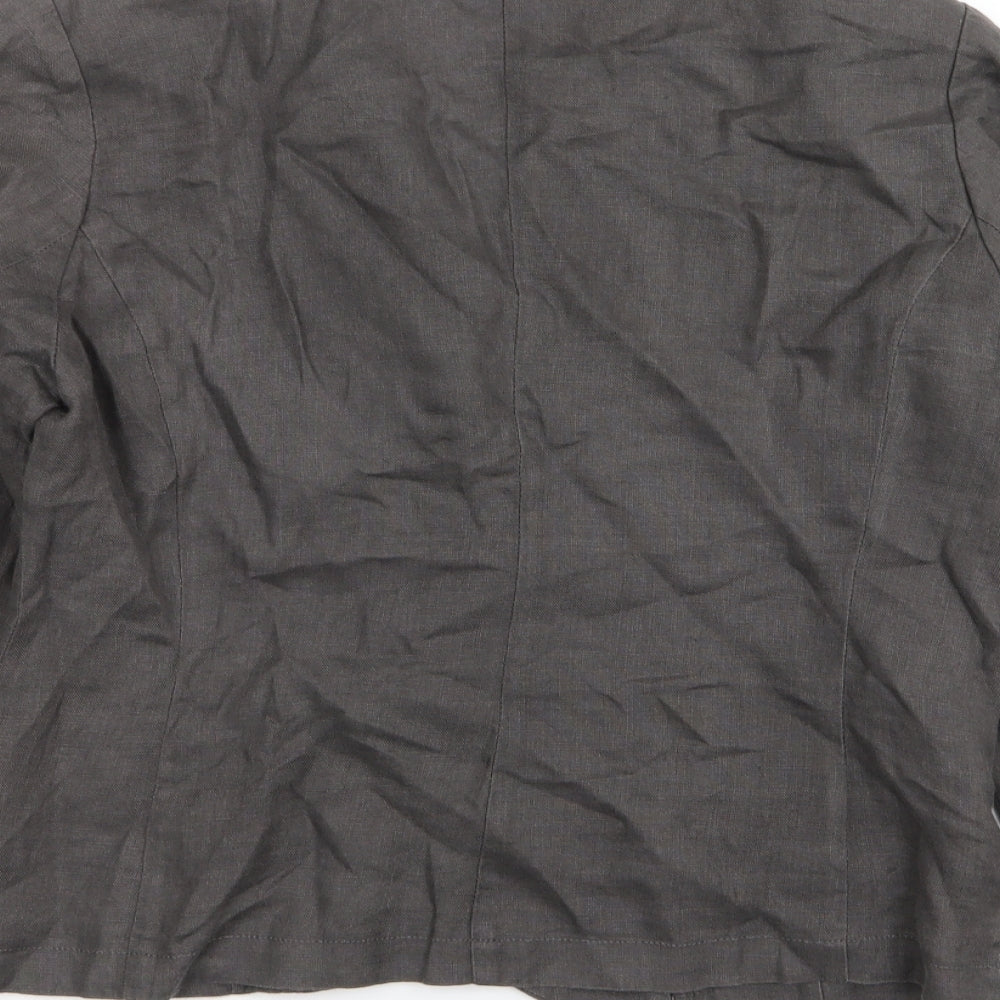 SAMARTINO Womens Grey Pullover Jumper Size 14 - BUTTON UP