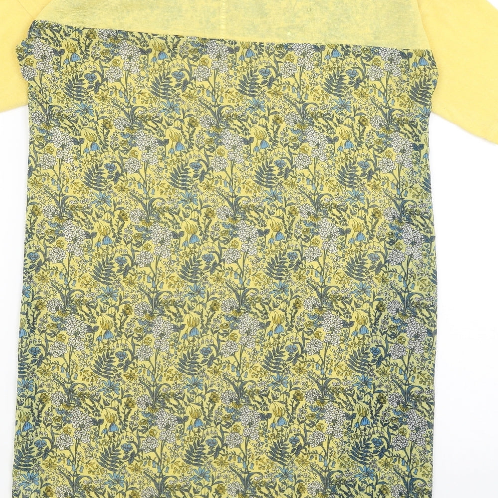 NEXT Womens Yellow Floral Basic T-Shirt Size 6