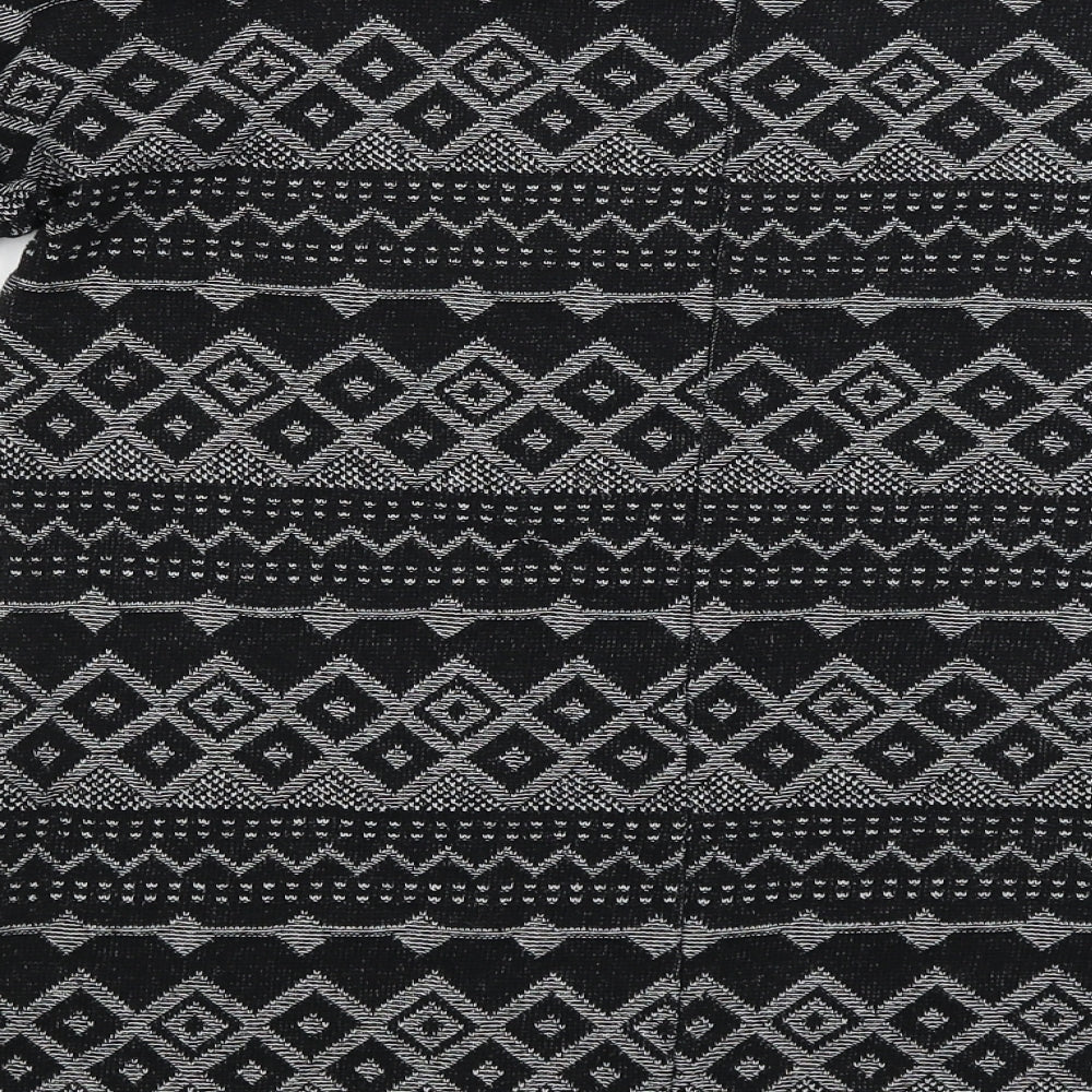 NEXT Womens Black Geometric Basic T-Shirt Size 6