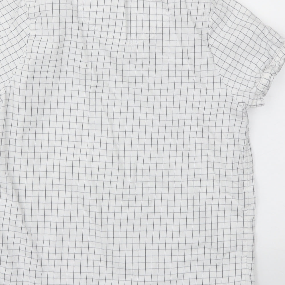M&S Girls White Check Basic T-Shirt Size 11-12 Years