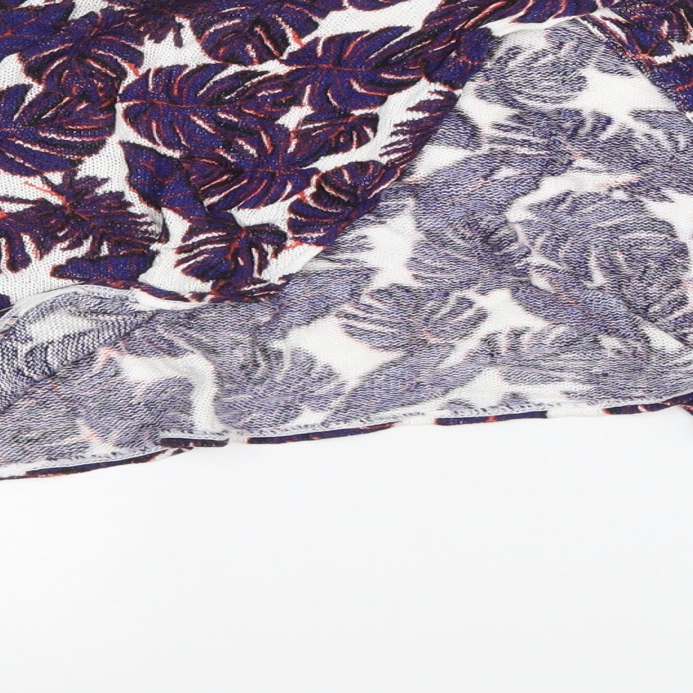 Divided by H&M Womens Purple Geometric Cropped T-Shirt Size L