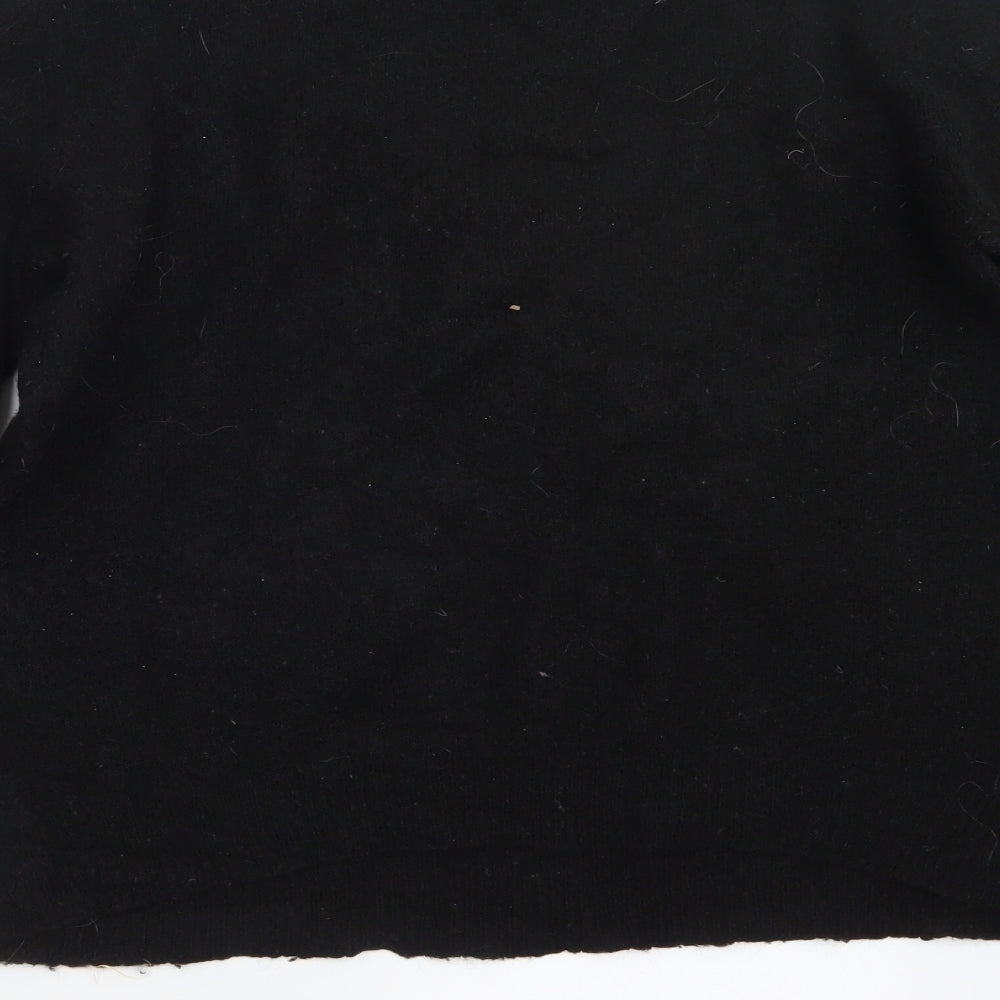 Pieces Womens Black Knit Pullover Jumper Size L