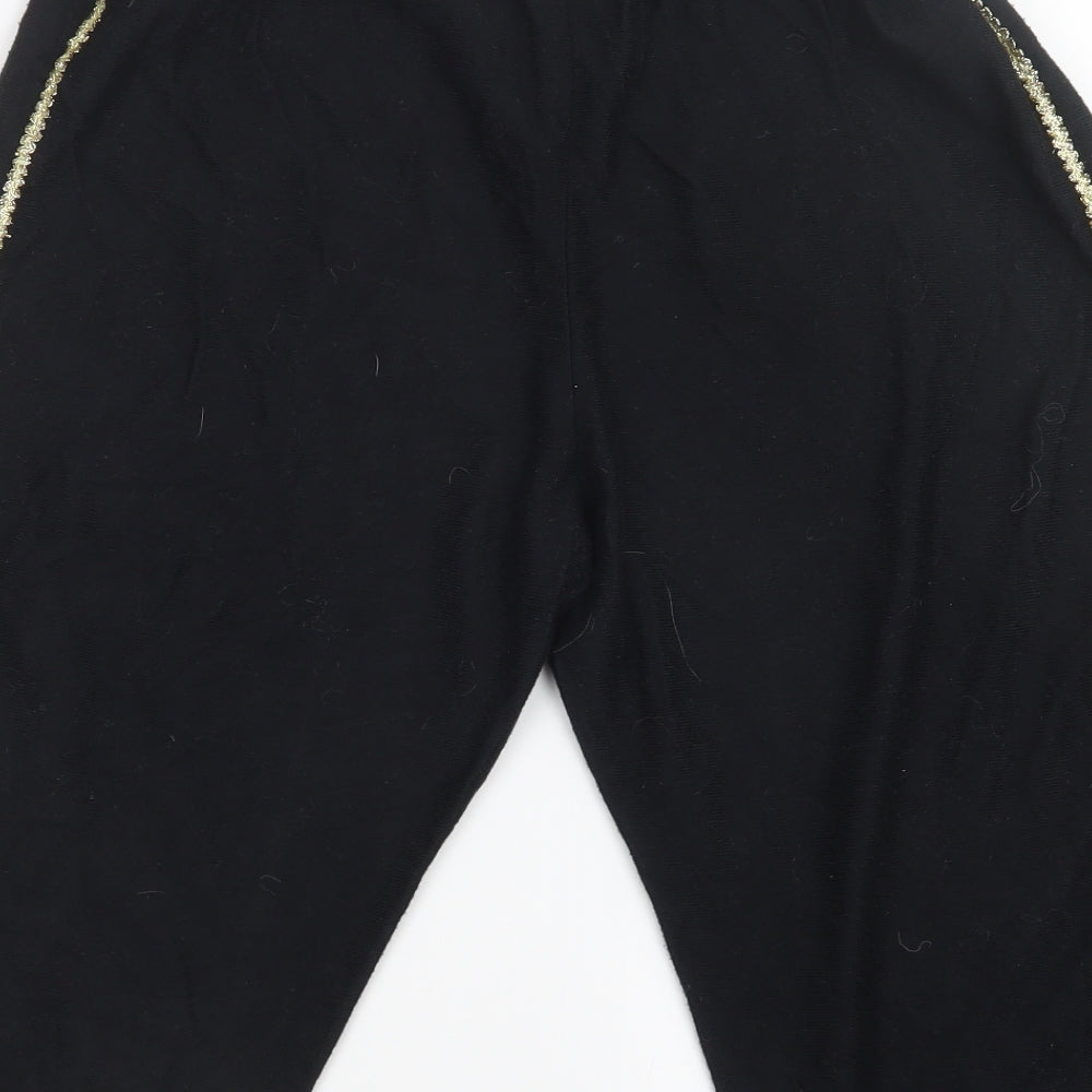 FUNNY FASHION Womens Black Cropped Trousers Size 14