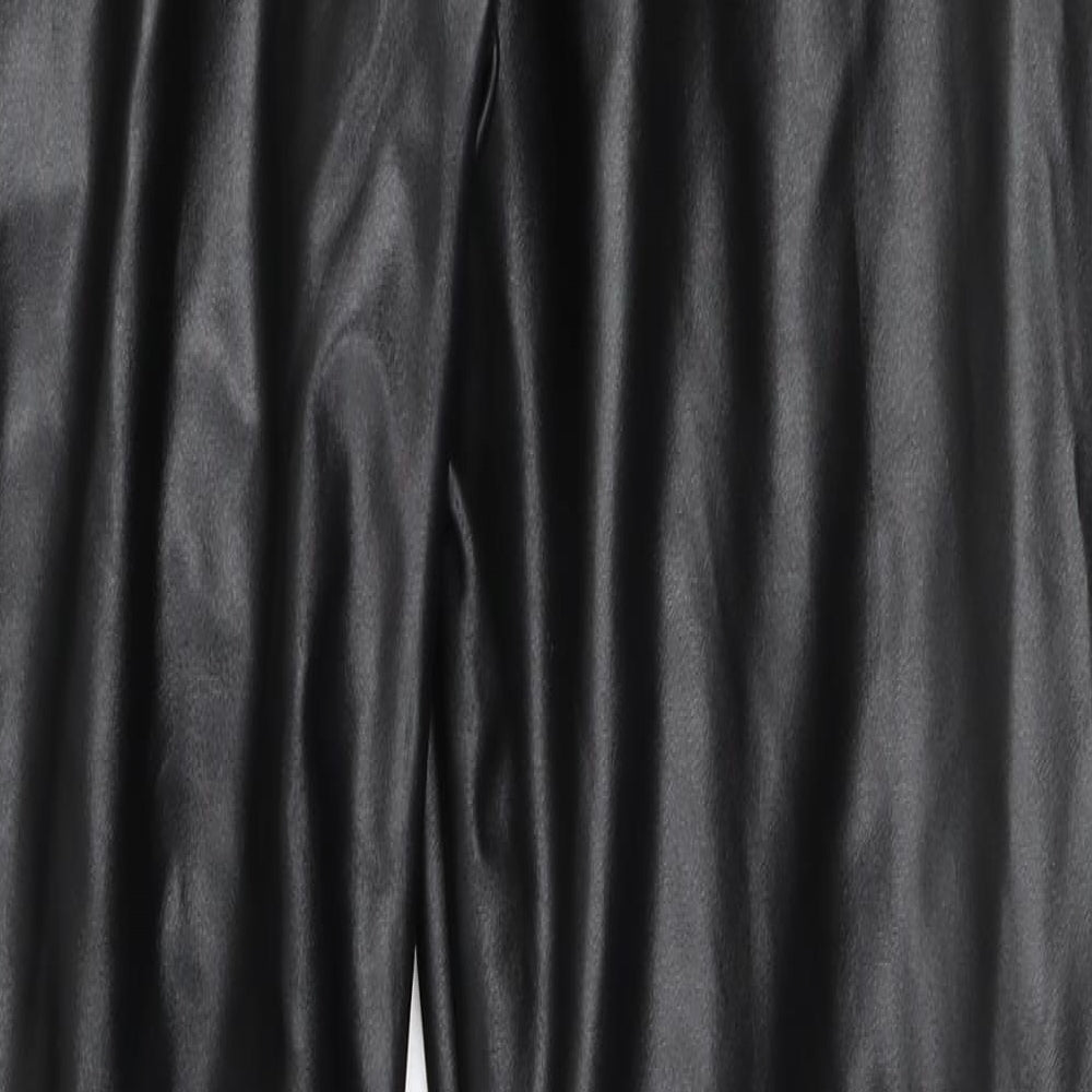 Missguided Womens Black Trousers Size 8 L26.5 in - faux leather trousers