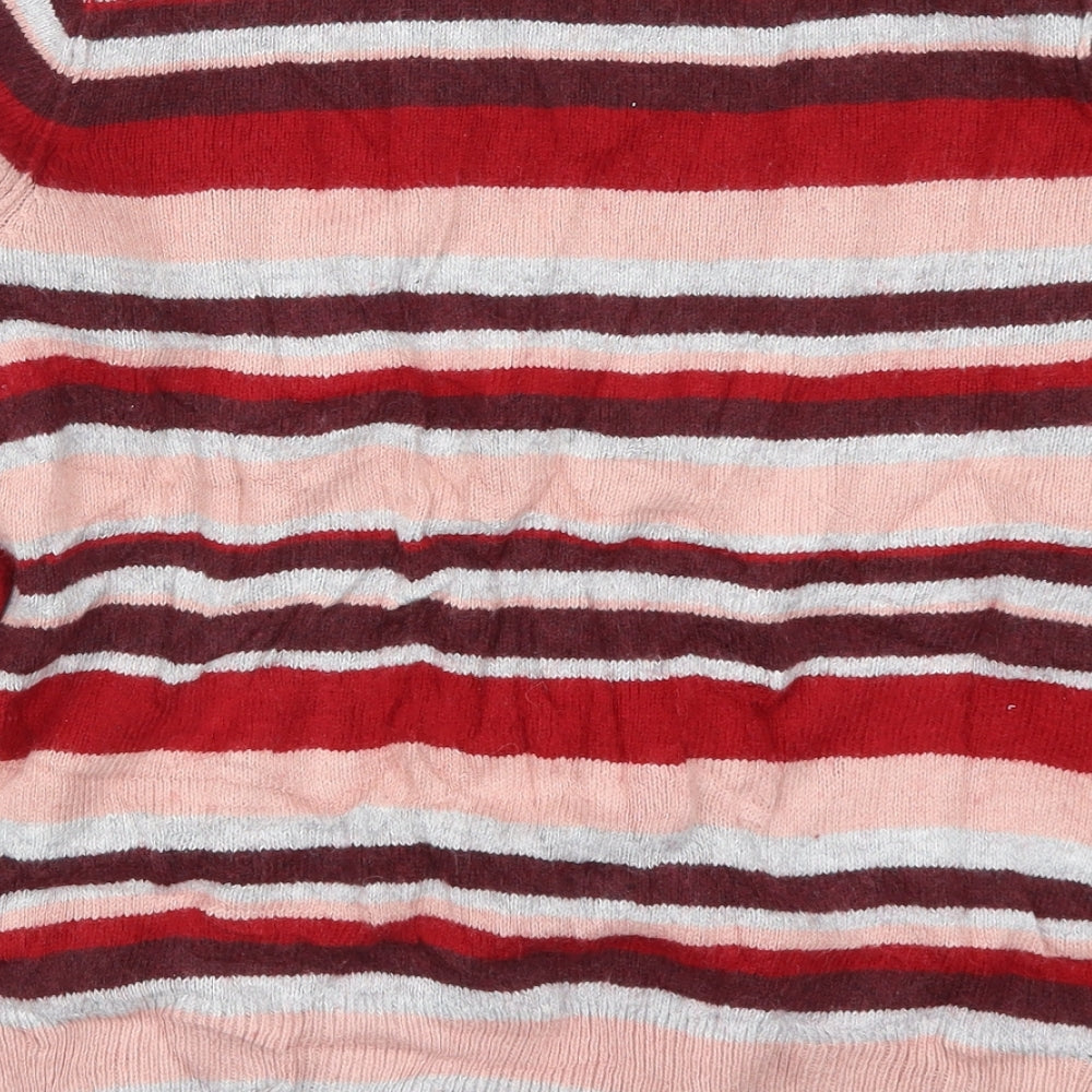 H&M Womens Red Striped Pullover Jumper Size M