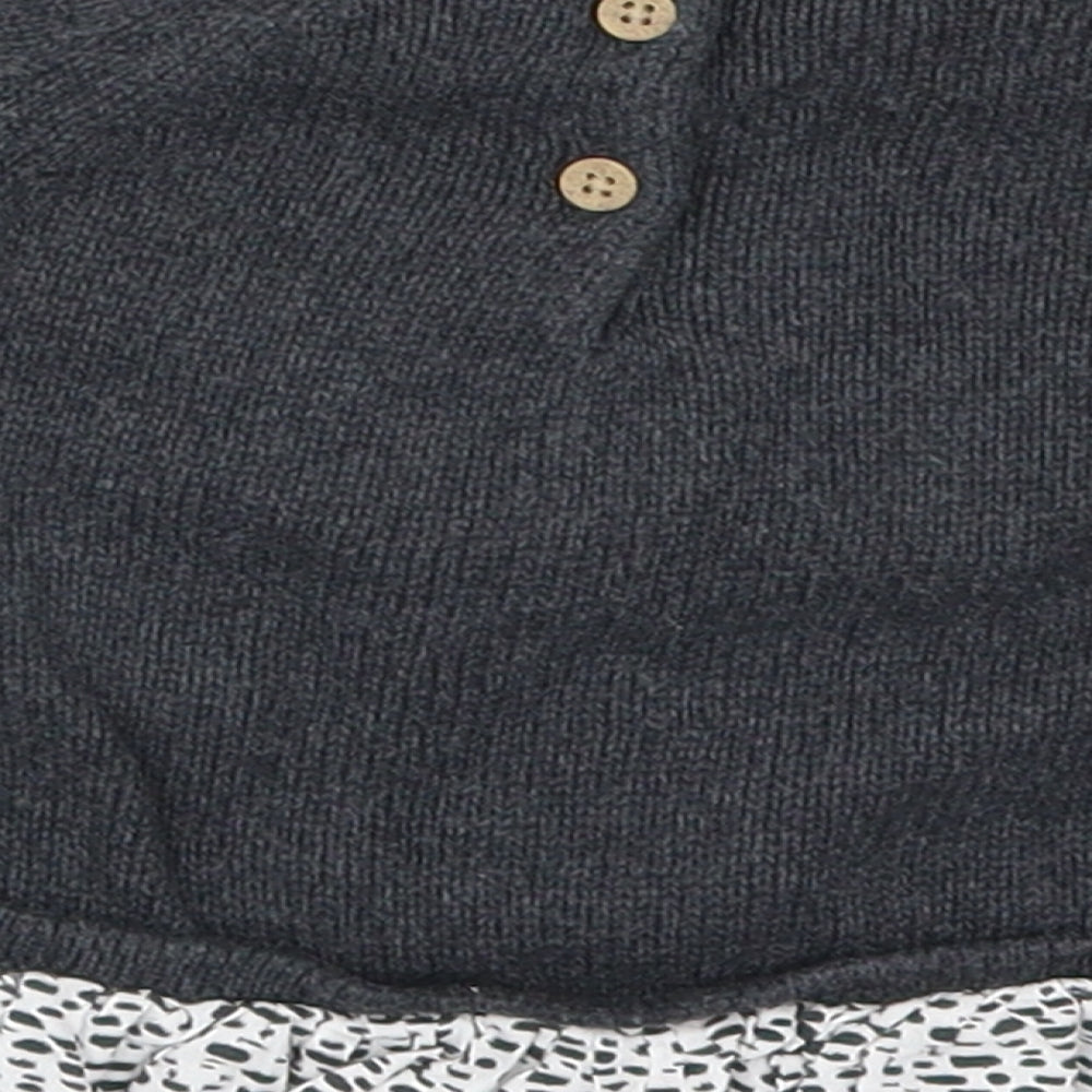 NEXT Girls Grey Polka Dot Pullover Jumper One Size - Giraffe