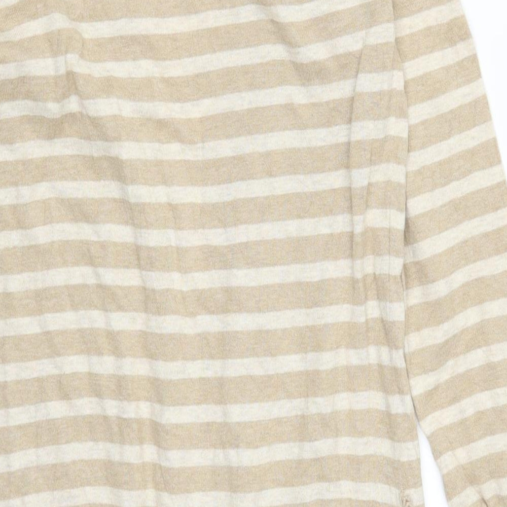 Oasis Womens Beige Striped Cardigan Jumper Size S