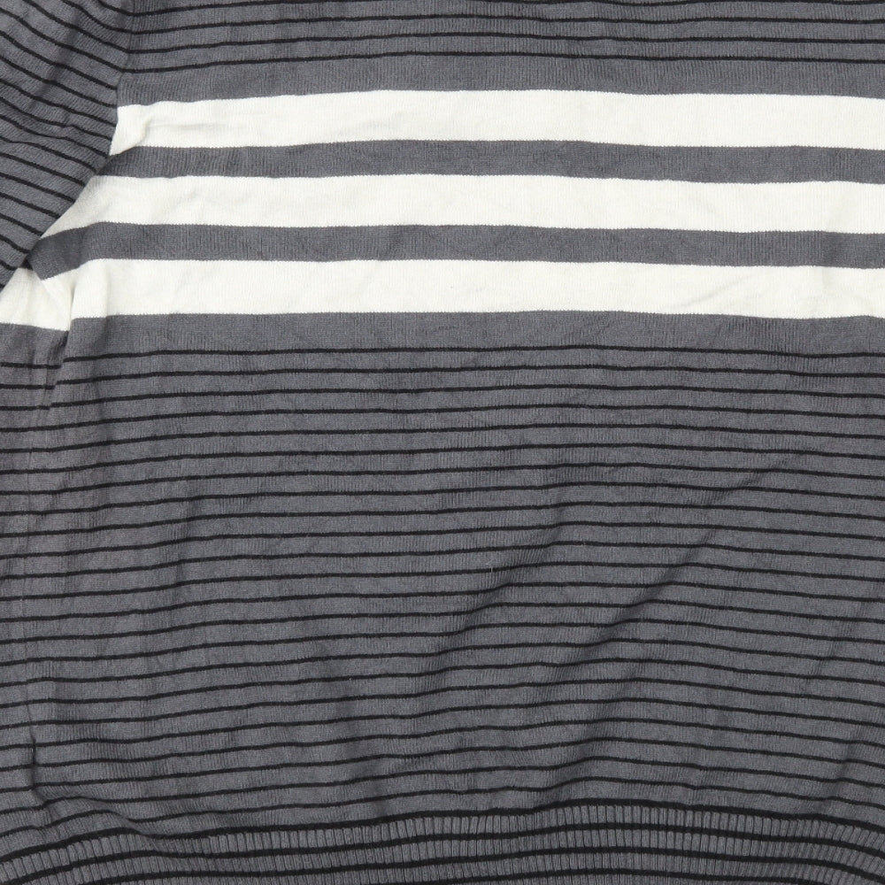Gap Mens Grey Striped Pullover Jumper Size M