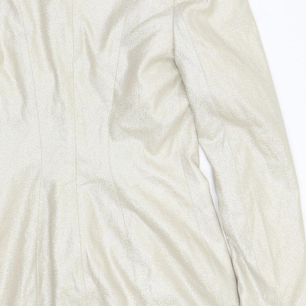 Misspap Womens Silver A-Line Size 14