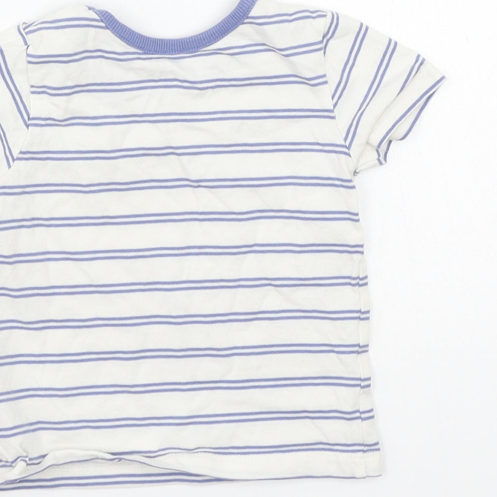 George Baby White Striped Basic T-Shirt Size 3-6 Months