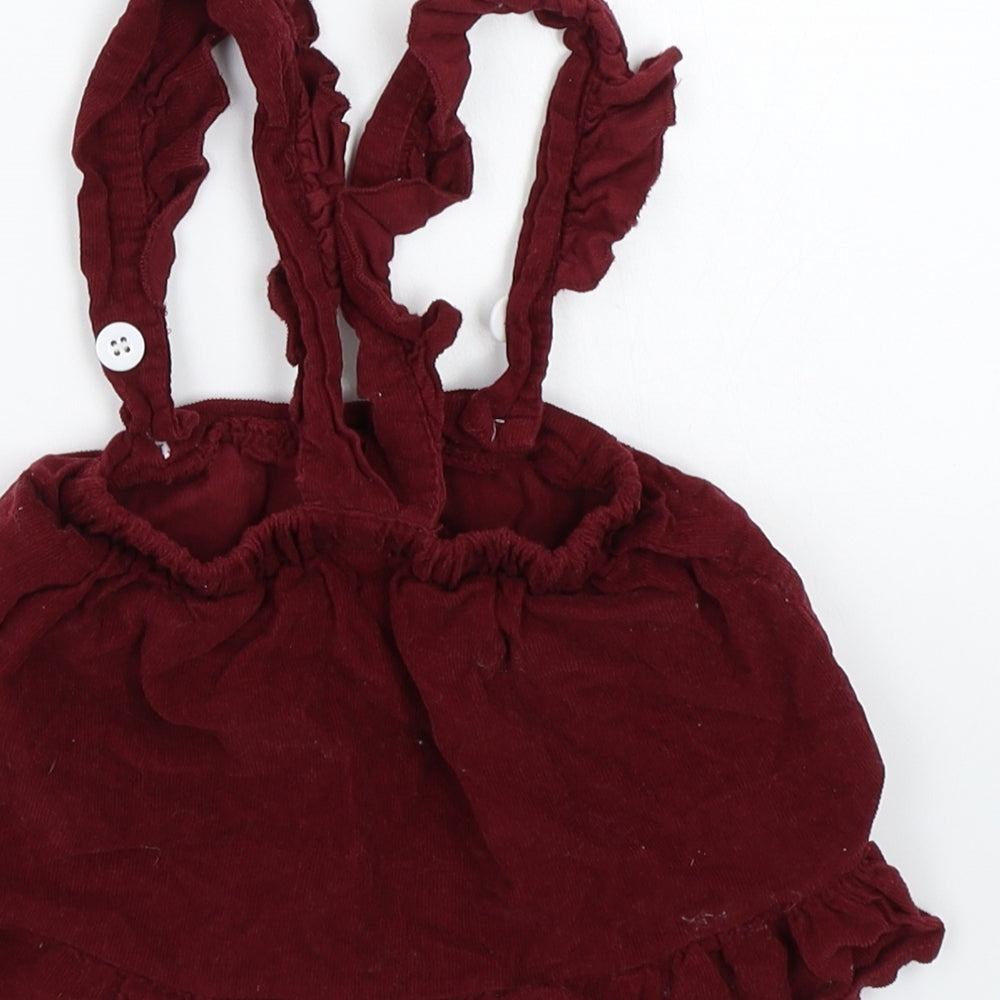 Preworn Girls Red Skater Skirt Size 6-9 Months