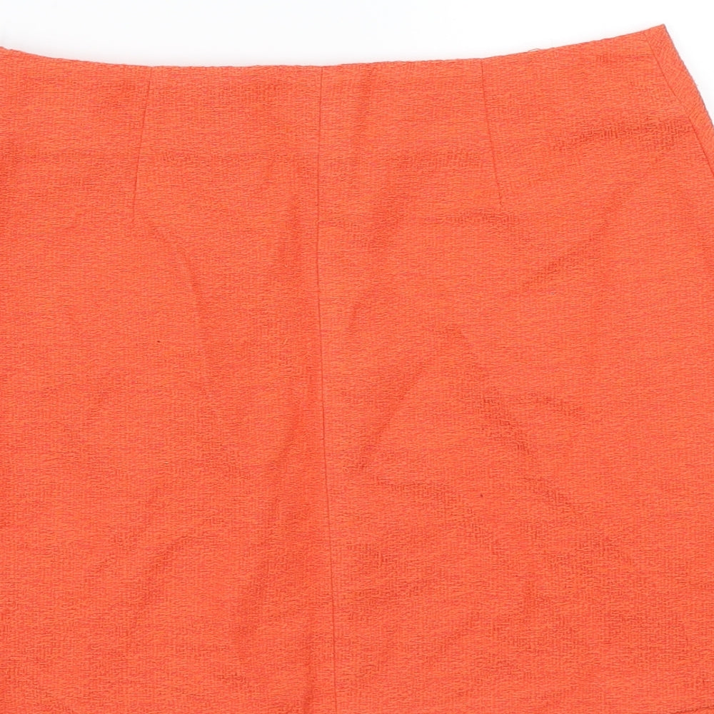 Topshop Womens Orange A-Line Skirt Size 10