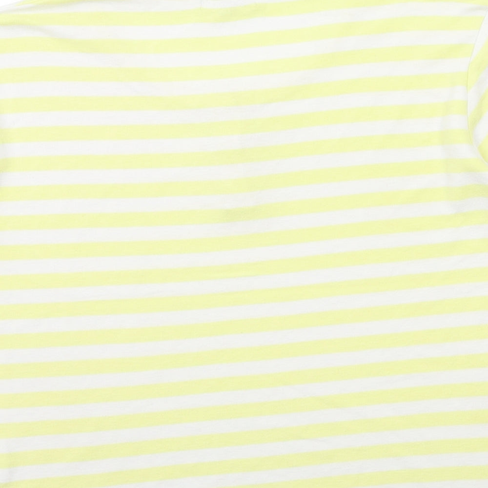 Key West Womens Yellow Striped Basic T-Shirt Size M