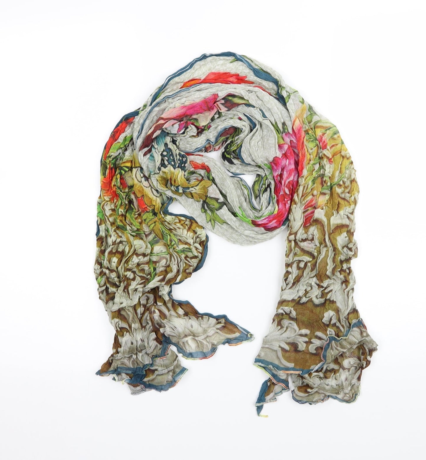 Preworn Womens Multicoloured Floral Scarf