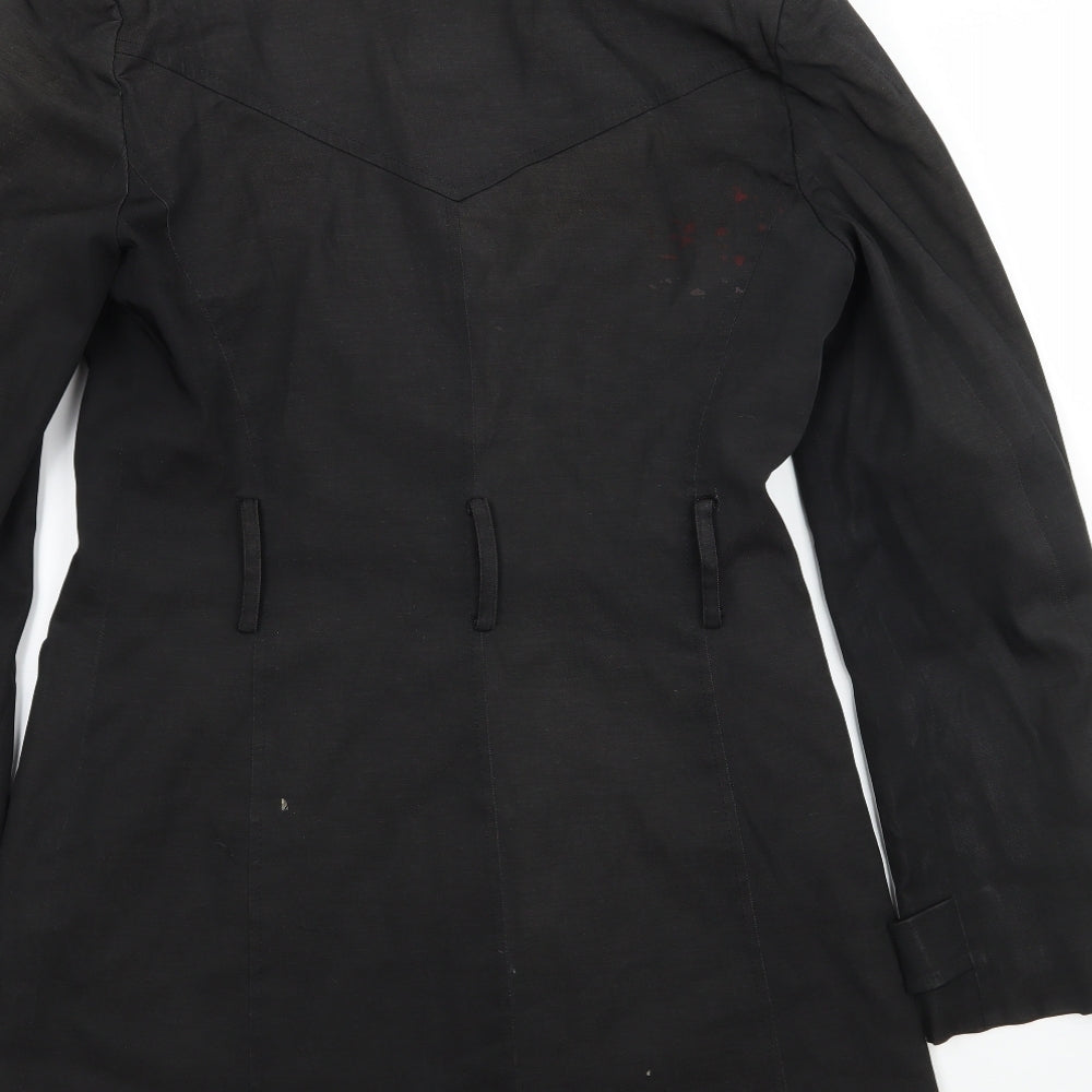 F& Womens Black Overcoat Coat Size 10