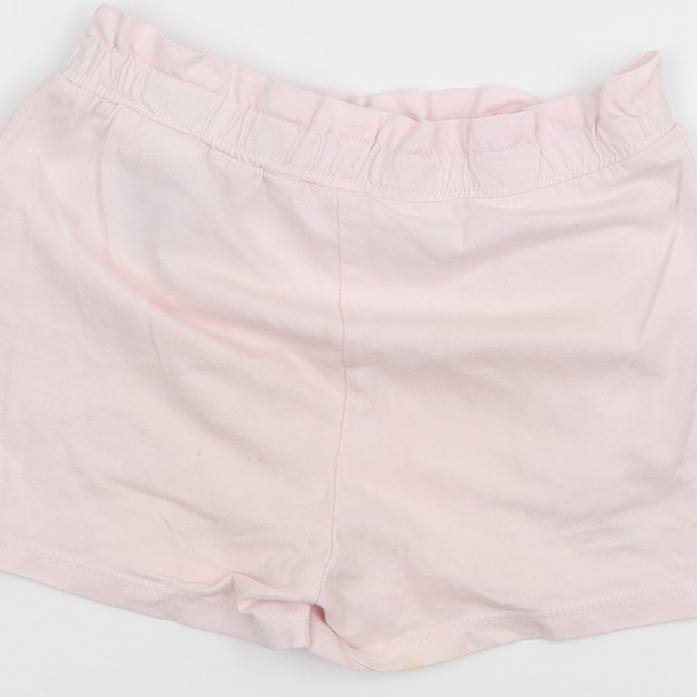 H&M Girls Pink Jersey Paperbag Shorts Size 5-6 Years - Butterfly