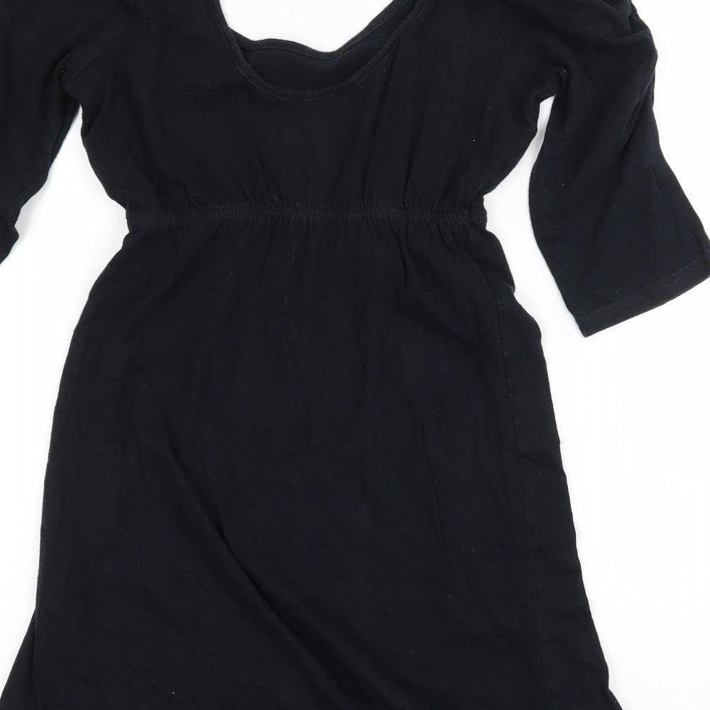 Dorothy Perkins Womens Black Jersey Basic T-Shirt Size 6 - Cut out back